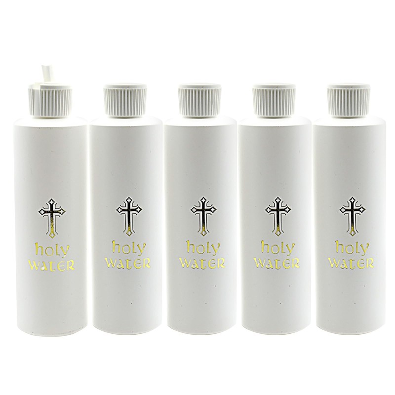 2/5 Pieces Holy Water Bottles 250 ml Religious Cross Easter