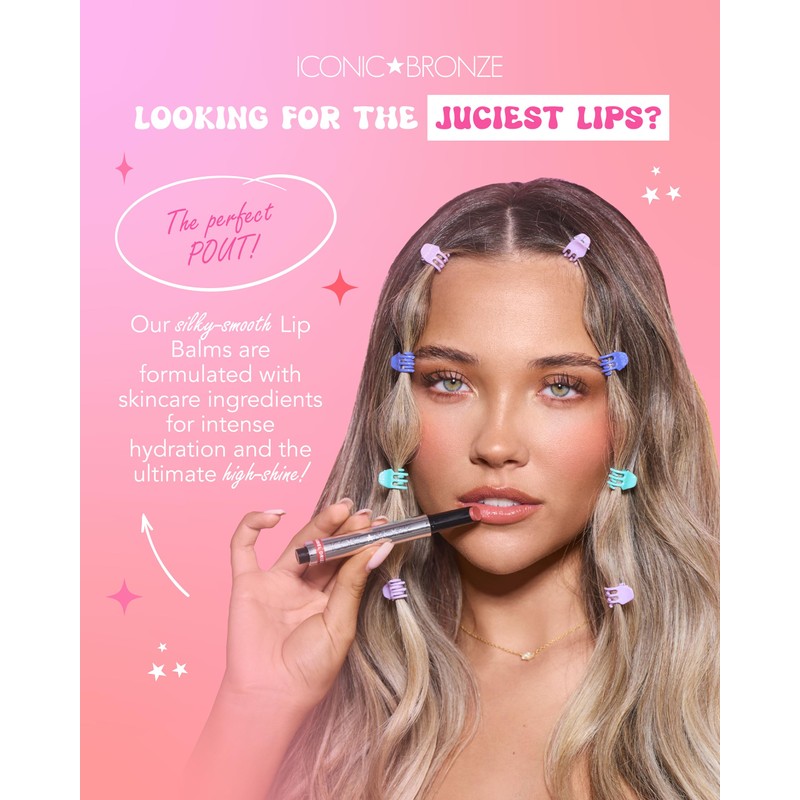 Iconic Bronze Lip Balms, Deep Hydration, Moisturising For 12 Hours,