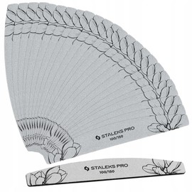 STALEKS EXPERT NFE-40-100/150-25 Half Moon Nail File Double-Sided Grit 100/150 g Thin Foam Layer Pack of 25