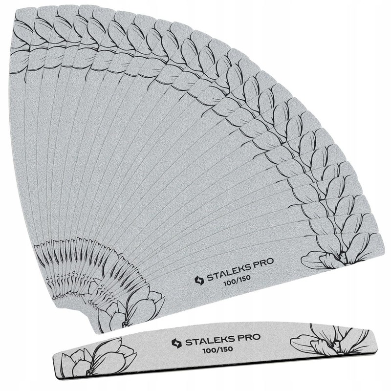 STALEKS EXPERT NFE-40-100/150-25 Half Moon Nail File Double-Sided Grit 100/150