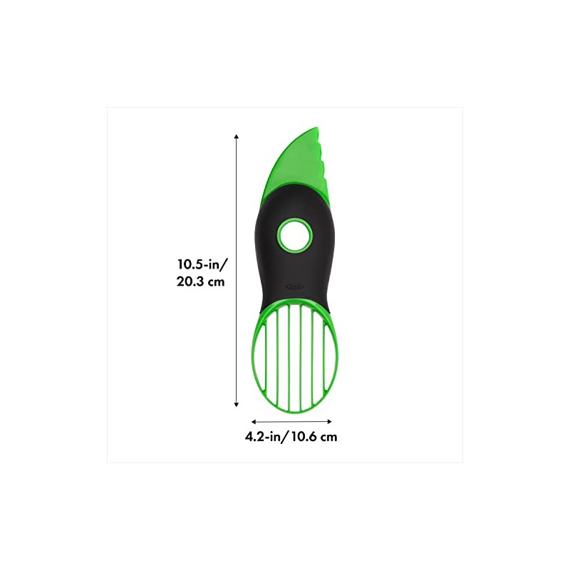 OXO Good Grips Rebanadora de aguacate 3 en 1, verde