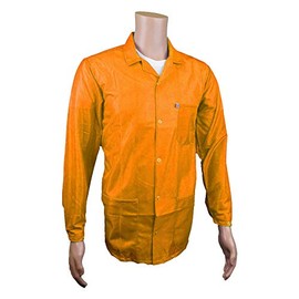 Static Care ESD Jacket, Lapel Collar and Snap Adjustment Sleeve, Hi-Visibility Orange, Medium