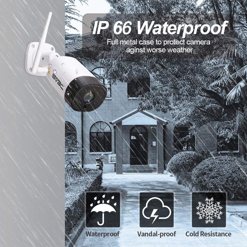 SV3C Security Camera, Outdoor, Wireless, Supports 0.08 oz (2.4 g/5