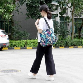 KAMO Floral Tote Bag - Waterproof Lightweight Handbags Travel Shoulder Bag for Hiking Yoga Gym Swimming Travel Beach