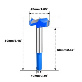 LEPEVNEY 42 MM Forstner Drill Bits Woodworking Forstner Drill Bit - Tungsten Carbide Wood Hole Saw Auger Hinged Hole Opener Drilling and Boring 1 PCS