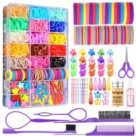 Hair Accessories for Girls, 1698 Pcs Hair Rubber Bands with Elastic Hair Ties Hair Clips Hair Wax Stick Spray Bottle Hair Styling Tools