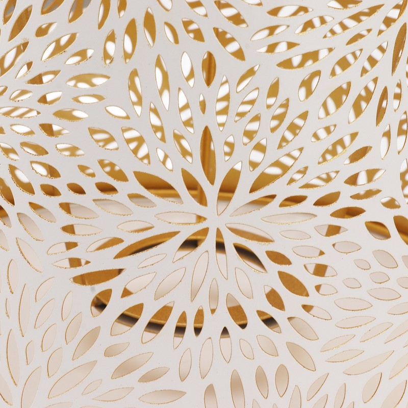 Lamp Shade E27 E26 White Carved Flower Pattern Iron Modern