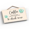 Global Designs Coffee Until Wine Minimalistic Illustration Kitchen Themed Artwork