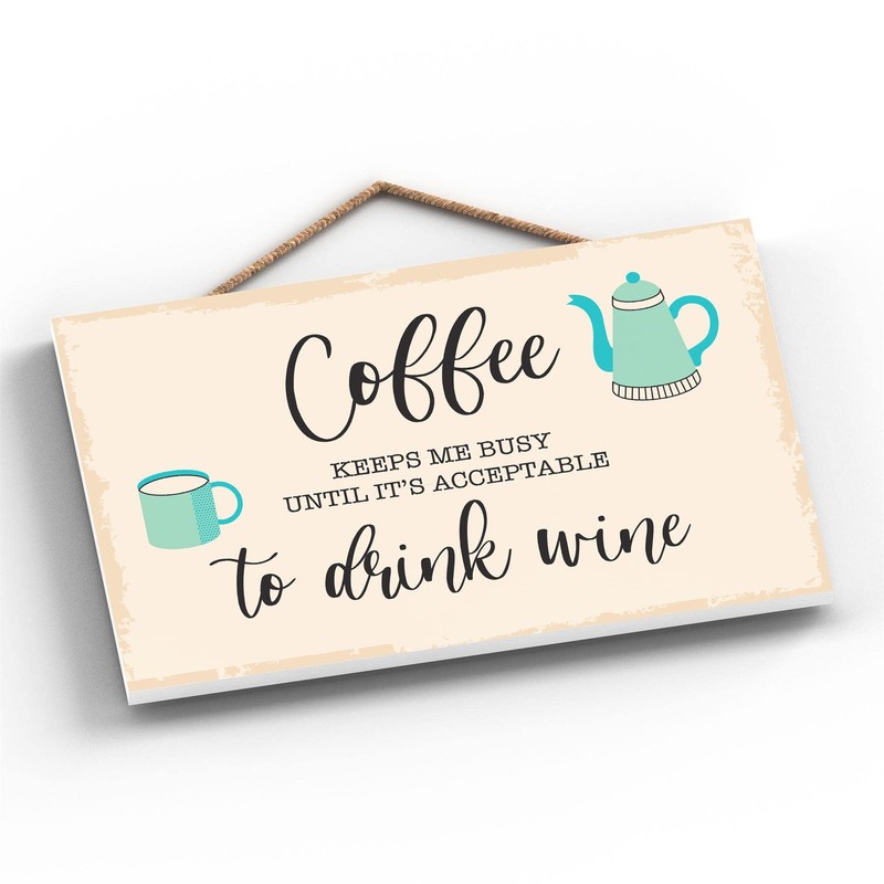 Global Designs Coffee Until Wine Minimalistic Illustration Kitchen Themed Artwork
