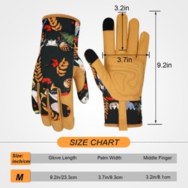 MERTURN Leather Gardening Gloves for Women Garden Gloves Thorn Proof Touch Screen Design Heavy Duty Working Yard Gloves Women Gardening Gift, Color A
