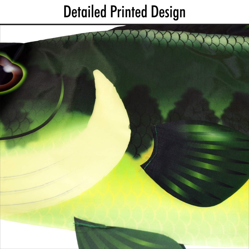 In the Breeze 5115 — Bass Fish Windsock-Hanging Outdoor Decoration,