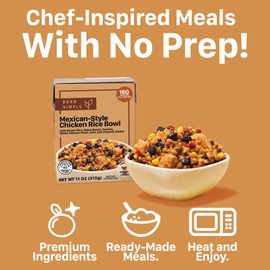 Born Simple Prepared Meals - Ready to Eat Mexican-Style Chicken Rice Bowl | 16g Protein | 11 Oz (Pack of 8)