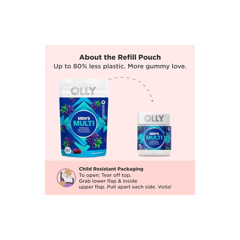 OLLY Men's Multi Gummies – Daily Multivitamin Supplement with Vitamins