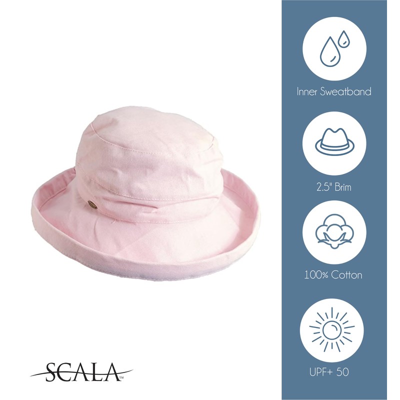 Scala Sombrero de algodón de ala Mediana para Mujer, Verde