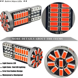 Gorromp Rear LED Cab Roof Marker Lights Bulbs for RAM 2014-2024 ProMaster 1500, ProMaster 2500, ProMaster 3500 Front Top Clearance Marker Running Lamps, 5pcs Red LED OEM Bulbs Replacement