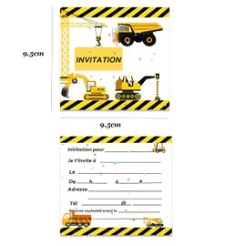 MKISHINE 16 Invitations Birthday Boy Girl in French with 16 Envelopes for 16 Guests Ideal for Party Invitations, Children's Birthday Parties