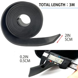 Rubber Strip 50mm(W)x5mm(T)x3m(L) Neoprene Rubber Sheet Solid Rubber Rolls for DIY, Washers, Crafts, Pads, Flooring Protection, Supports, Leveling, Weather Seal