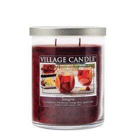 Village Candle Sangria, Medium Silver Lid Tumbler Scented Candle, 14 oz