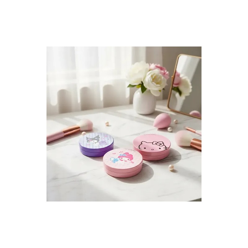 Base Maquillaje, Polvo Kitty, Kuromi Y Melody (1pz)