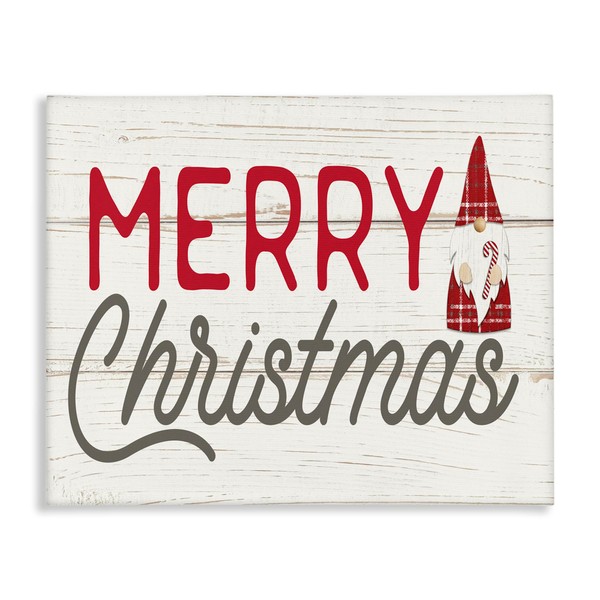 Stupell Industries Merry Christmas Sentiments Festive Holiday Gnome, Designed by