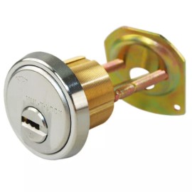 Mul-T-Lock Junior Satin Chrome Rim/Mortise Cylinder With 2 Keys - Keyed Alike