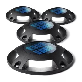 VEVOR Solar Driveway Lights 6 LEDs Solar Dock Deck Lights for Outdoor - 4 Pcs