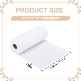BENECREAT Iron-On Fusible Fleece Interfacing, White, 9m x 30cm