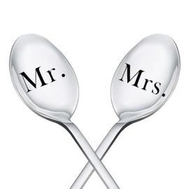 Mr and Mrs Spoon for Husband and Wife Anniversary Day Gifts for Him Boyfriend Birthday Gift from Girlfriend Christmas Gifts for Women Engagement Gifts for Couples Hubby and Wifey Bday Gift Ideas 2PCs