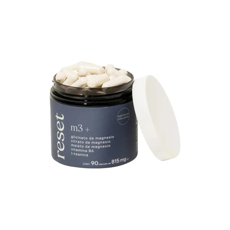 M3+ | Magnesio Glicinato, Citrato Y Malato Lteanina, 90 Cap