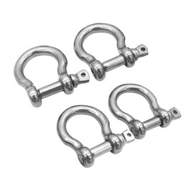 POFET Pack-of-4 M12 D Bow Ring Shackle Locks 304 Stainless Steel for Heavy Duty Rigging, Hauling, Steel Chain Link
