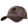 John Deere Brown Oilskin Look Adjustable 6 Panel Twill Hat,
