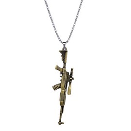 DUTACK Hip Hop Punk Gun Pendant Male Gun Jewelry Men Women Stainless Steel Gun Friendship Couple Pendant Necklace Jewelry Gifts Zinc, Zinc