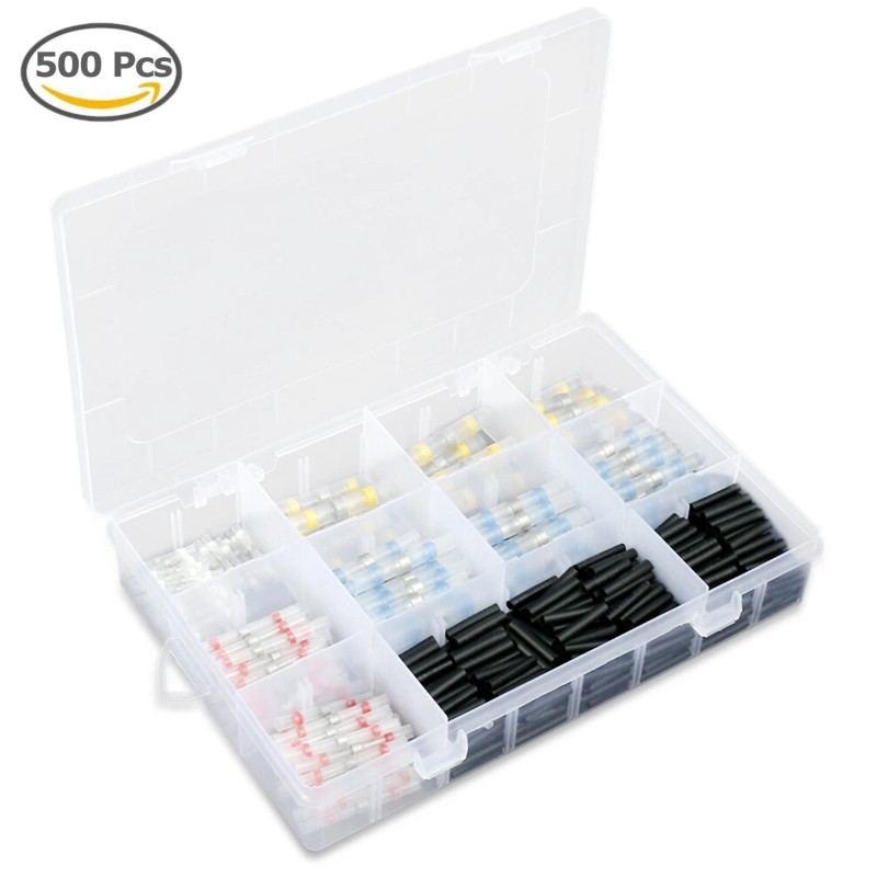 Unbranded 500 PCS Waterproof Heat Shrink Butt Terminals Solder Seal