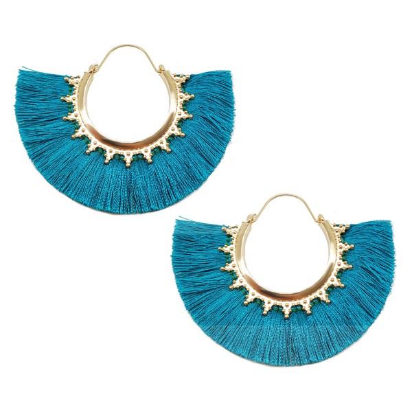 Tassel Hoop Earring Statement Thread Dangle Earrings Stylish Long Fringe