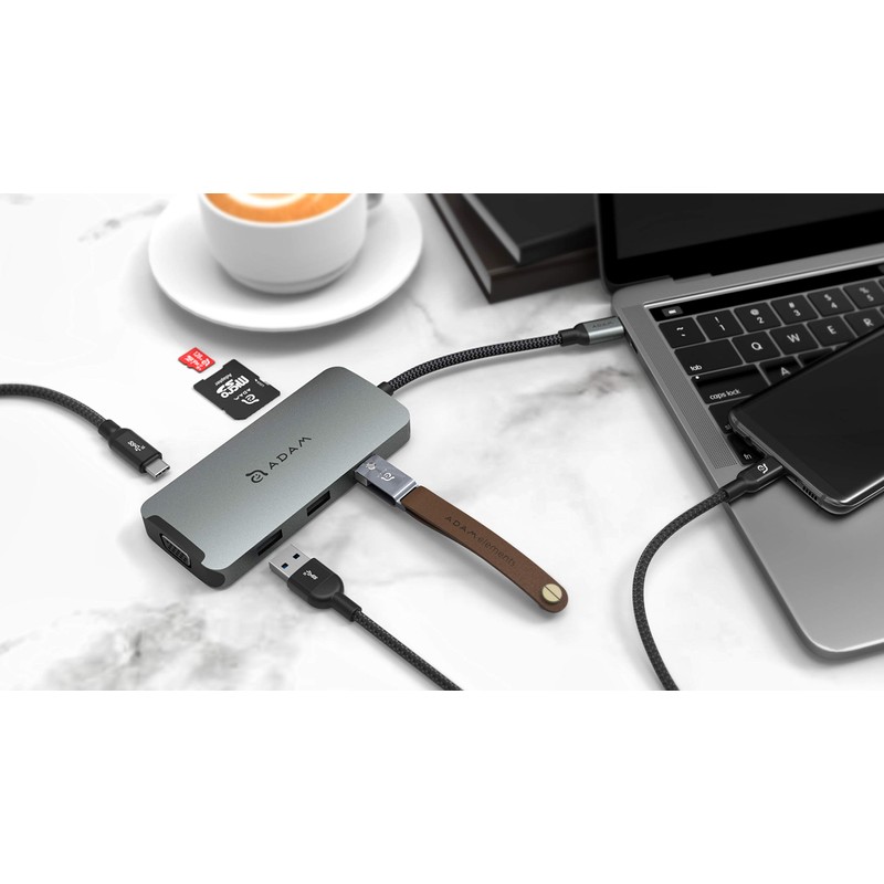ADAM elements 8 en 1 USB C Hub - 4K