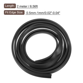 sourcing map sourcing map U Channel Edge Trim, 6.6ft Length Rubber Guard Seal Strip Edge Protector Flat Type Fit for 0.5-1mm Edge, (13/64" W x 15/32" H) Black