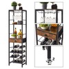 IBUYKE Wine Rack Freestanding Floor, Bar Cabinet for Liquor and