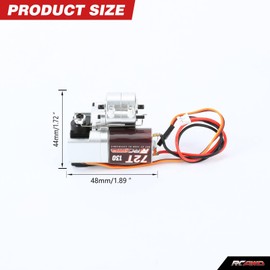 RCAWD Alloy SCX24 2 Speed Transmission 72T 130 Motor Set for Axial 1/24 SCX24 AX24 Series Upgrades Part (Silver)