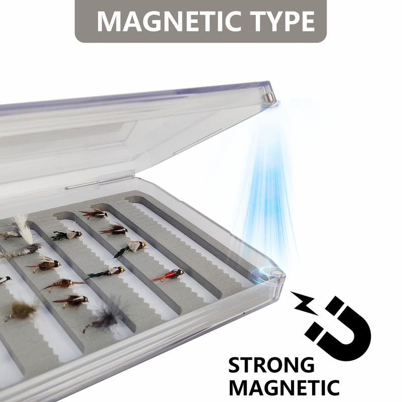 Aventik Deep Clear Fly Fishing Box Magnetic Closure, Fly Tackle