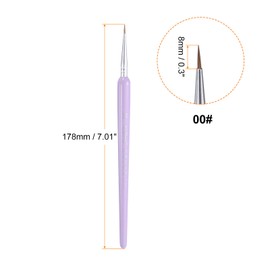 HARFINGTON 6pcs Detail Paint Brushes 8mm Pointed Tip Nylon Hair Miniature Painting Brush for Watercolor Oil Acrylic Painting(00#), Purple