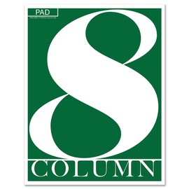 BookFactory 8 Column Columnar Pad/Eight Columns Notepad Format - 50 Pages, 8.5'' x 11'', Wire-O (Made in USA)