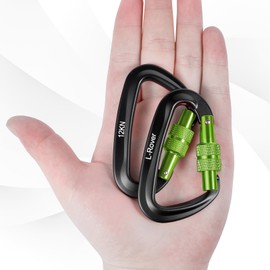 3 Heavy Duty Carabiner Clips 12kN (2697 lbs)-Lightweight Locking Carabiners for Securing Pets，Camping, Hiking, Hammock，Outdoor and Gym etc, Keychains& Utility