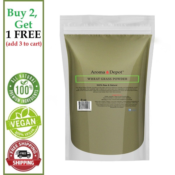 8 oz  Wheatgrass Powder Pure Non-GMO Superfood Vegan Alfalfa Pasto de Trigo