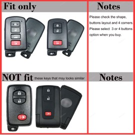Silicone Remote Key Fob Cover Protector Compatible with 2018 2017 2016 Toyota Tacoma Land Cruise Prius V RAV4 HYQ14FBA