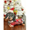 Unbranded Dachshund Weiner Dog Christmas Tree Ornament Lights Sweater Santa