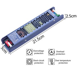 GOMING LED Power Supply Transformer 24V 200W AC 175-264V to DC 24V 8.3A Transformer Constant Voltage IP20 Compact Extremely Thin Driver for LED Strip Light 3D Printer