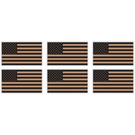 Unbranded/Generic 6 Mini American Flag Desert Tan Dark Earth Hard Hat Helmet Stickers Vinyl Decals