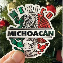 Generic Set of 2 Michoacan Mexico Eagle Emblem Decal Stickers – Full Color, Weatherproof,