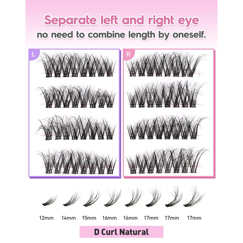 Cat Eye Lash Clusters Wispy D Curl Cluster Eyelash Extensions