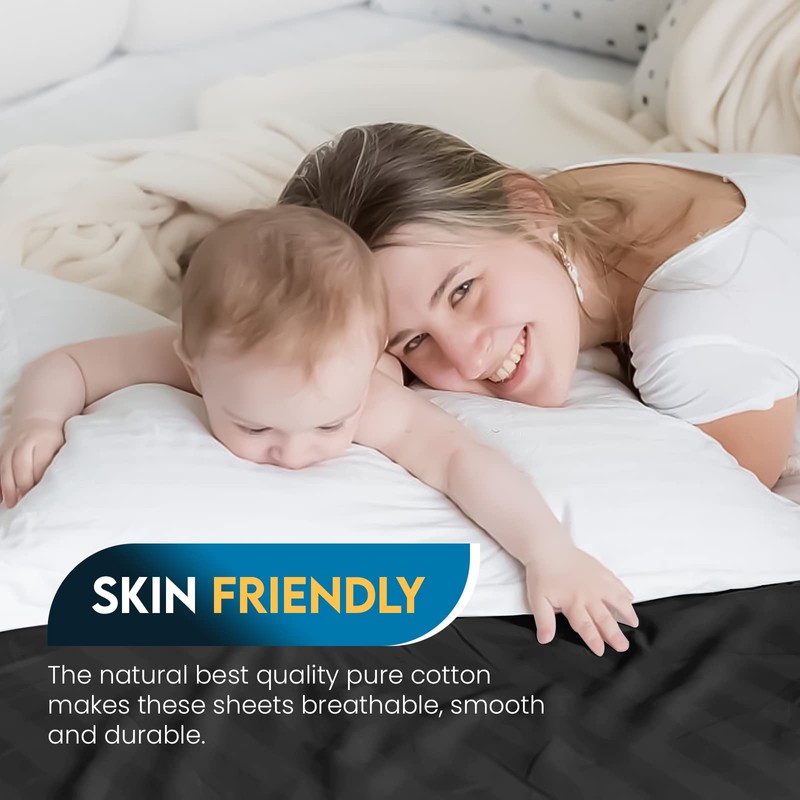 Sunshine Comforts Egyptian Cotton Flat Sheets Breathable, Anti Wrinkle, Shrink